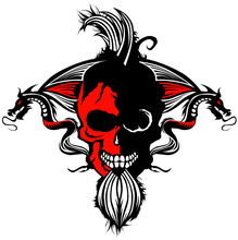 Charger l'image dans la galerie, Homme T-Shirt Tête de mort crâne hipster skull barbe dragon tribal punk