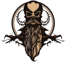 Charger l'image dans la galerie, Femme T-Shirt Tête de mort crâne hipster skull barbu moustachu dragon tribal barbe cercle