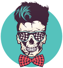 Charger l'image dans la galerie, Femme T-Shirt hipster skull Tête de mort crâne chic et noeud papillon
