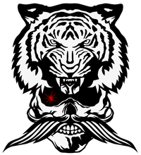 Charger l'image dans la galerie, Homme T-Shirt Tête de mort moustachu crâne hipster skull tigre