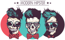 Charger l'image dans la galerie, Femme T-Shirt Tête de mort hipster skull crâne lunette et noeud papillon modern