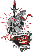 Charger l'image dans la galerie, Homme T-Shirt Tete de mort hipster tattoo skulls old school crane death reminds man finitude