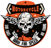 Charger l'image dans la galerie, Homme T-Shirt Tête de mort motorcycle crâne skull moto live fast (6708356776115)