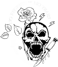 Charger l'image dans la galerie, Homme T-Shirt hipster skull crâne Tête de mort poignard rose no regrets tears