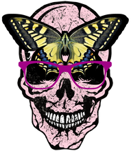 Charger l'image dans la galerie, Homme T-Shirt Tête de mort crâne skull lunettes papillon machaon