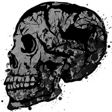 Charger l'image dans la galerie, Homme T-Shirt crâne skull Tête de mort de profile face side