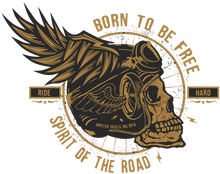 Charger l'image dans la galerie, Femme T-Shirt Tête de mort motorcycle crâne skull motards road spirit (6709434450099)