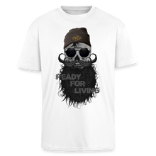 Charger l'image dans la galerie, T-shirt Tête de mort hipster Homme Ready For Living - blanc
