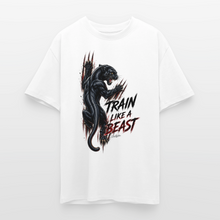 Charger l'image dans la galerie, T-shirt motivation musculation panthere train like a beast - blanc
