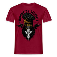 Charger l'image dans la galerie, T-shirt Tête de mort Homme Victory or Valhalla - rouge brique
