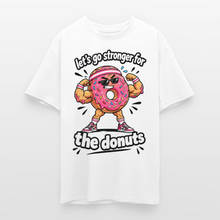 Charger l'image dans la galerie, T-shirt Musculation Humour – Donut Bodybuilder « Let’s Go Stronger » | Fitness et Motivation - blanc
