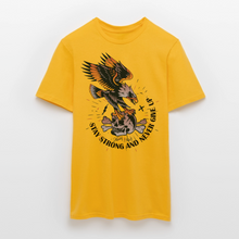 Charger l'image dans la galerie, T-shirt Tattoo old school Homme Stay strong and never give up - jaune
