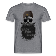 Charger l'image dans la galerie, T-shirt Tête de mort Homme Ready For Living - graphite chiné
