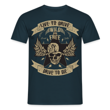 Charger l'image dans la galerie, T-shirt Homme Motorcycle Vintage Live to drive - marine
