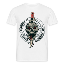 Charger l'image dans la galerie, T-shirt Tattoo old school Homme Old School Courage is my strenght - blanc
