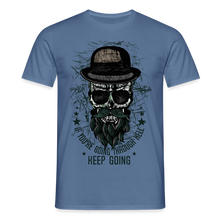 Charger l'image dans la galerie, T-shirt Tête de mort Homme Keep Going - bleu pigeon 
