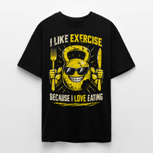 Charger l'image dans la galerie, T-shirt Musculation Humour – I Like Exercise Because I Love Eating | Fitness - noir
