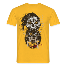 Charger l'image dans la galerie, T-shirt Tête de mort Homme Life makes different - jaune
