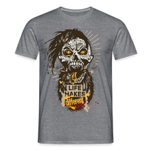 Charger l'image dans la galerie, T-shirt Tête de mort Homme Life makes different - graphite chiné
