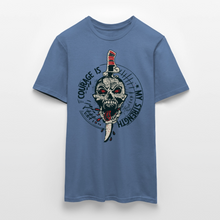 Charger l'image dans la galerie, T-shirt Tattoo old school Homme Old School Courage is my strenght - bleu pigeon 
