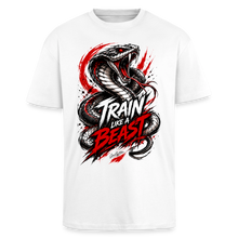 Charger l'image dans la galerie, T-shirt motivation musculation serpent train like a beast - blanc
