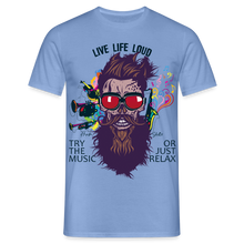 Charger l'image dans la galerie, T-shirt Tête de mort Homme Live Life Loud - carolina blue
