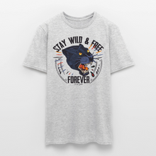 Charger l'image dans la galerie, T-shirt Tattoo old school Homme Stay wild and free panther - gris chiné
