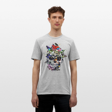Charger l'image dans la galerie, T-shirt Tête de mort Homme Crane papillons - gris chiné
