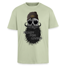 Charger l'image dans la galerie, T-shirt Tête de mort hipster Homme Ready For Living - vert sauge léger 
