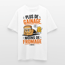 Charger l'image dans la galerie, T-shirt Musculation Humour – Plus de Gainage, Moins de Fromage | Fitness - blanc
