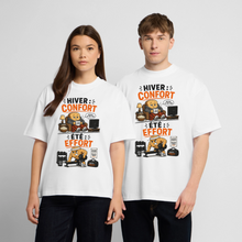 Charger l'image dans la galerie, T-shirt Musculation Humour  – Hiver Confort, Été Effort | Fitness et Motivation - blanc

