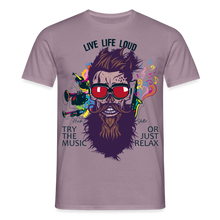 Charger l'image dans la galerie, T-shirt Tête de mort Homme Live Life Loud - mauve gris 
