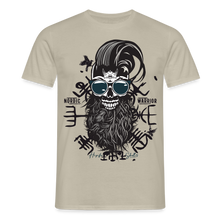 Charger l'image dans la galerie, T-shirt Tête de mort Homme Hipster Nordic Warrior - beige sable
