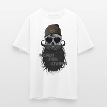 Charger l'image dans la galerie, T-shirt Tête de mort hipster Homme Ready For Living - blanc
