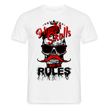 Charger l'image dans la galerie, T-shirt Tête de mort Homme I make the rules - blanc
