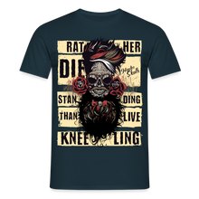 Charger l'image dans la galerie, T-shirt Tête de mort Homme Hipster Rather Die - marine
