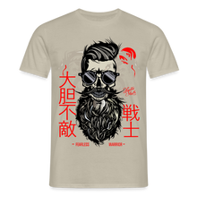 Charger l'image dans la galerie, T-shirt Tête de mort Homme Fearless Warrior - beige sable

