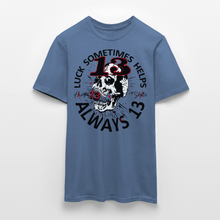 Charger l'image dans la galerie, T-shirt Tattoo old school Homme Luck something helps - bleu pigeon 
