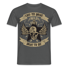 Charger l'image dans la galerie, T-shirt Homme Motorcycle Vintage Live to drive - charbon
