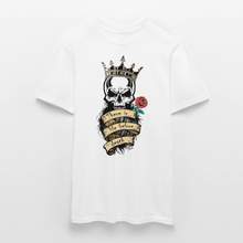 Charger l'image dans la galerie, T-shirt Tête de mort Homme There is life before death King - blanc
