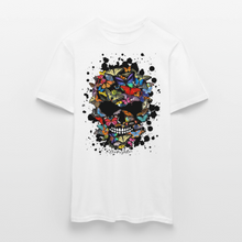 Charger l'image dans la galerie, T-shirt Tête de mort Homme Crâne au papillons noirs - blanc
