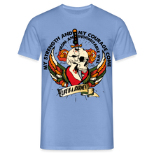 Charger l'image dans la galerie, T-shirt Tattoo old school Homme My strenght and my courage - carolina blue

