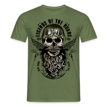 Charger l'image dans la galerie, T-shirt Tête de mort Homme Legends of the roads - vert militaire
