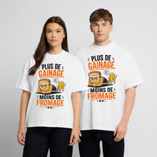 Charger l'image dans la galerie, T-shirt Musculation Humour – Plus de Gainage, Moins de Fromage | Fitness - blanc
