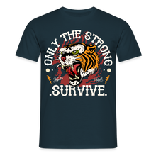 Charger l'image dans la galerie, T-shirt Tattoo old school Homme Tigre - Only the strong survive - marine
