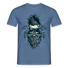 Charger l'image dans la galerie, T-shirt Tête de mort Homme Freedom - bleu pigeon 
