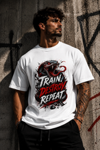 Charger l'image dans la galerie, T-Shirts Musculation Train Destroy Repeat serpent
