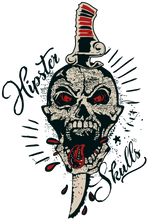 Charger l&#39;image dans la galerie, Homme T-Shirt Tête de mor hipster skull crâne old school dague
