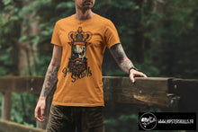 Charger l&#39;image dans la galerie, Homme T-Shirt hipster skull Tête de mort à barbe crâne barbu couronne du roi (6587822637235)
