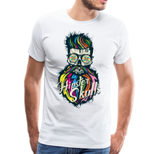 Charger l&#39;image dans la galerie, Homme T-Shirt hipster skull Tête de mort crâne barbu barbe hypnotique - white (6607196455091)
